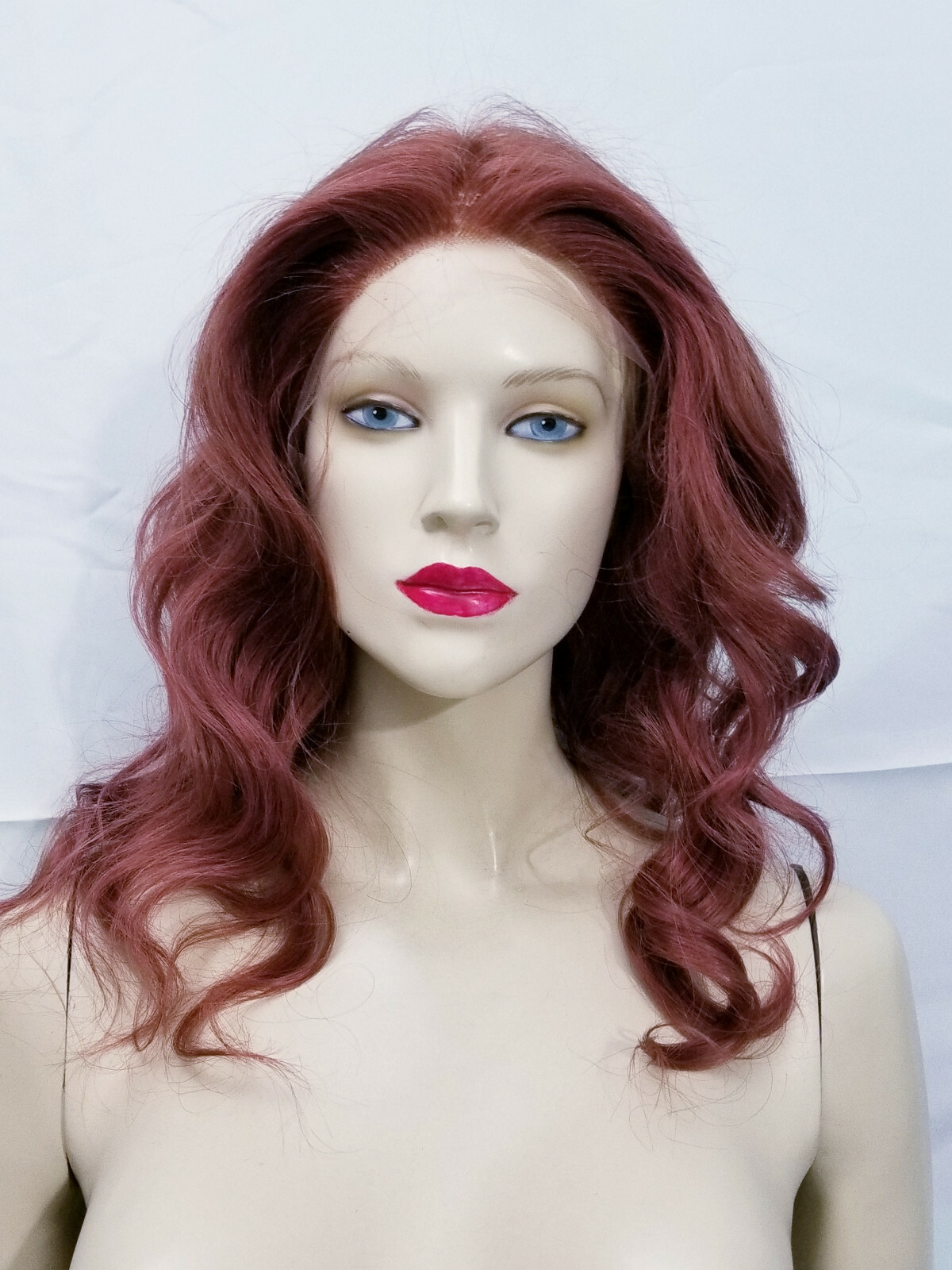 Full Lace Wig Glueless Human Hair Auburn Red IN STOCK