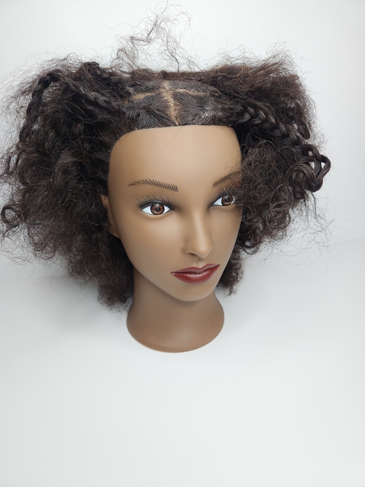 African American Mannequin Head with 100% Human Hair for Styling & Braiding