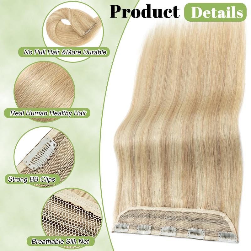 CLEARANCE Clip in on One Piece Real Remy Human Hair Extensions Full Head Thick
