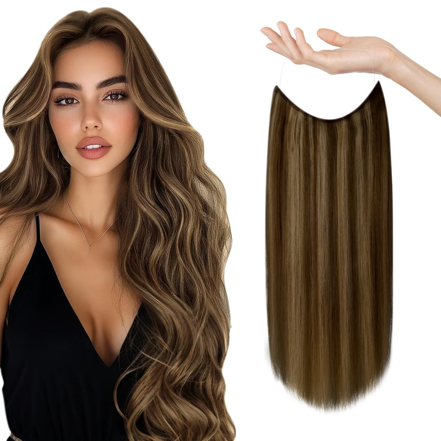 16-28inch good Remy Human Hair Hidden Invisible Wire Hair Extensions thick