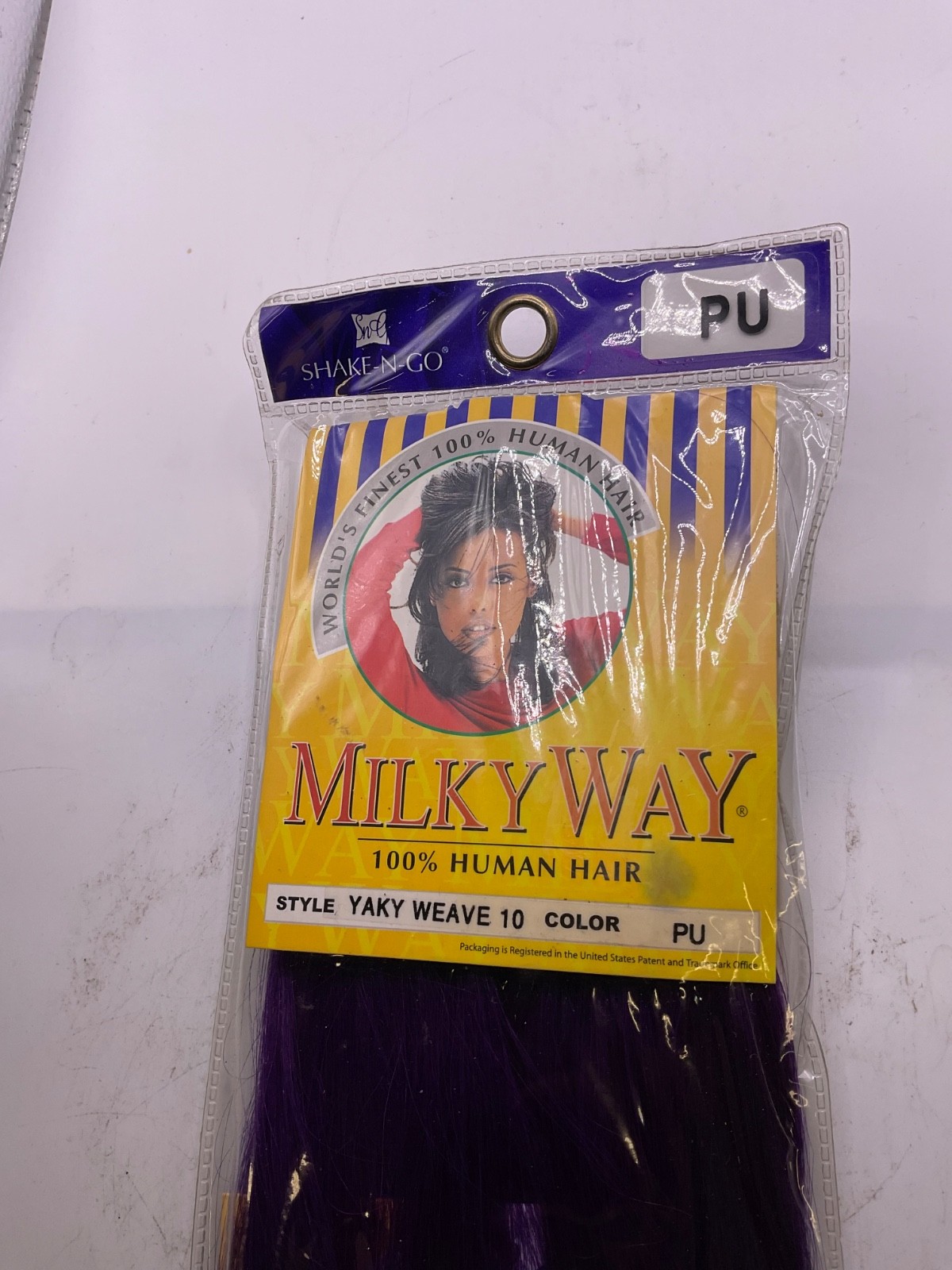 Shake-N-Go Milky Way 100% Human Hair Yaky Weave Length: 10″ Color: Purple
