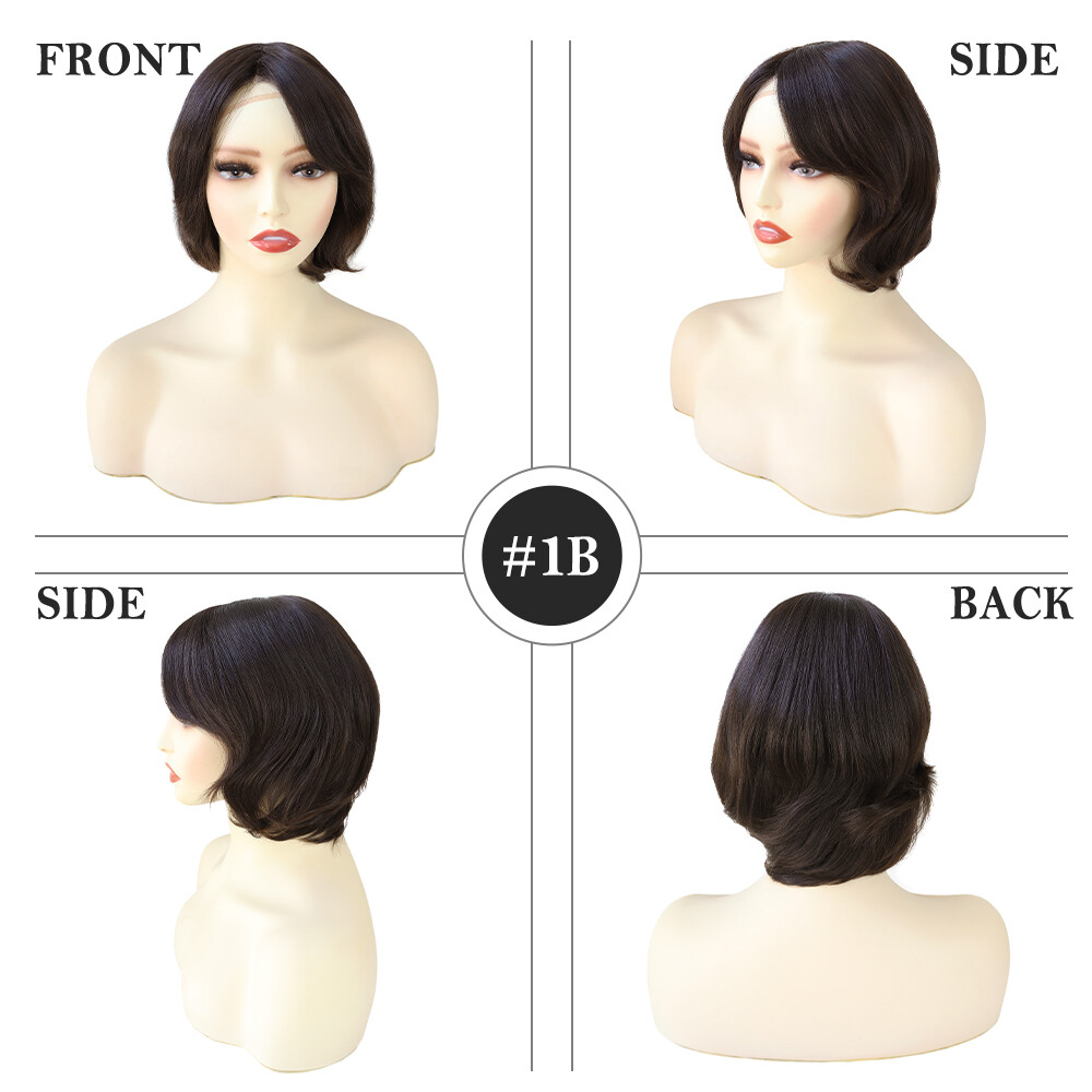 Women Wigs European Virgin Hair System French Lace Front Injection LaceEW40-6”