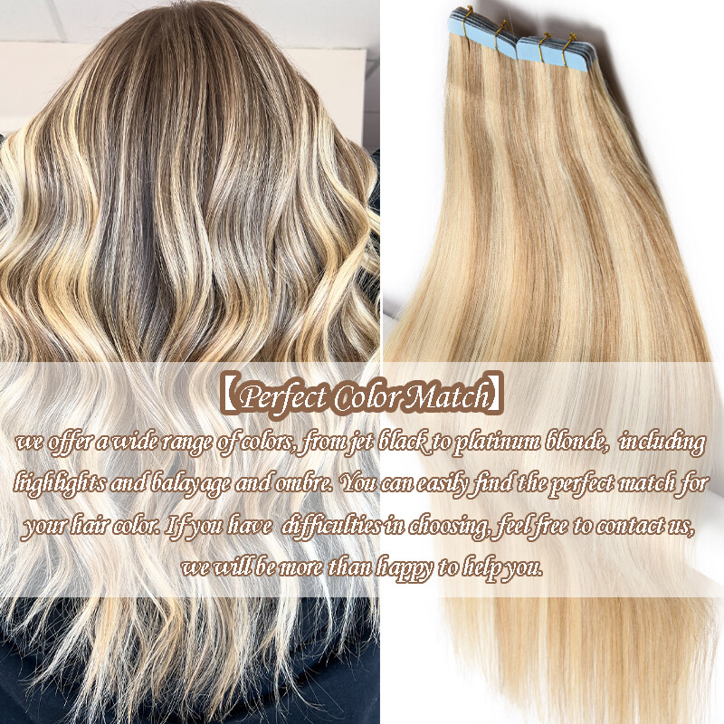 THICK Real Remy Tape in Skin Weft Human Hair Extensions Full Head Ombre 80PCS