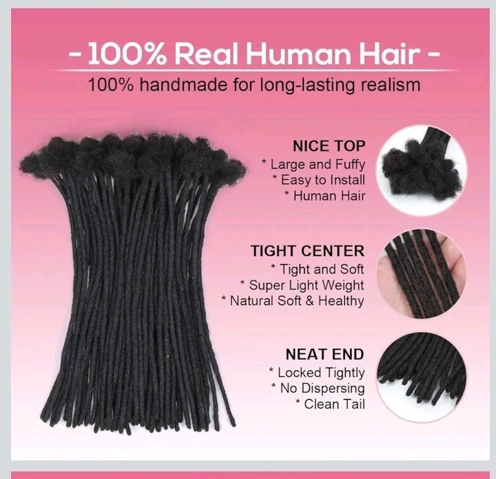 10 Inch 70 Strands Loc Extensions Human Hair, 0.6cm Pencle Size Dreadlock Ext.