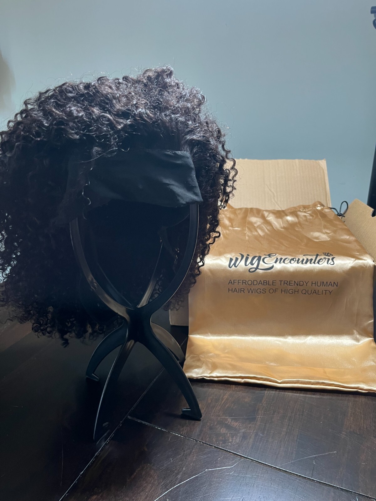 WIGENCOUNTERS 14inch Straight Coarse Yaki 100% Human Hair Headband wig HW0001