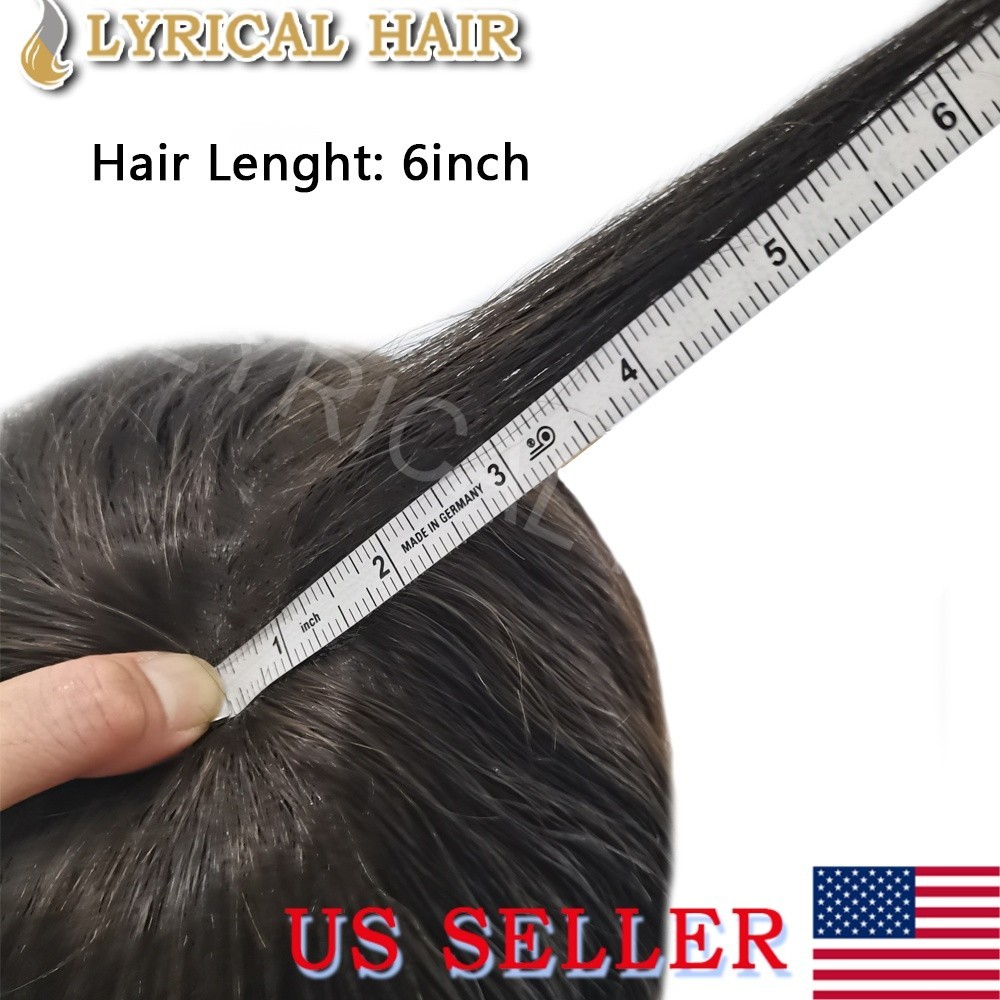 Men’s 0.06mm Thin Skin Toupee Human Hair Replacement System Invisible PU Hairpie