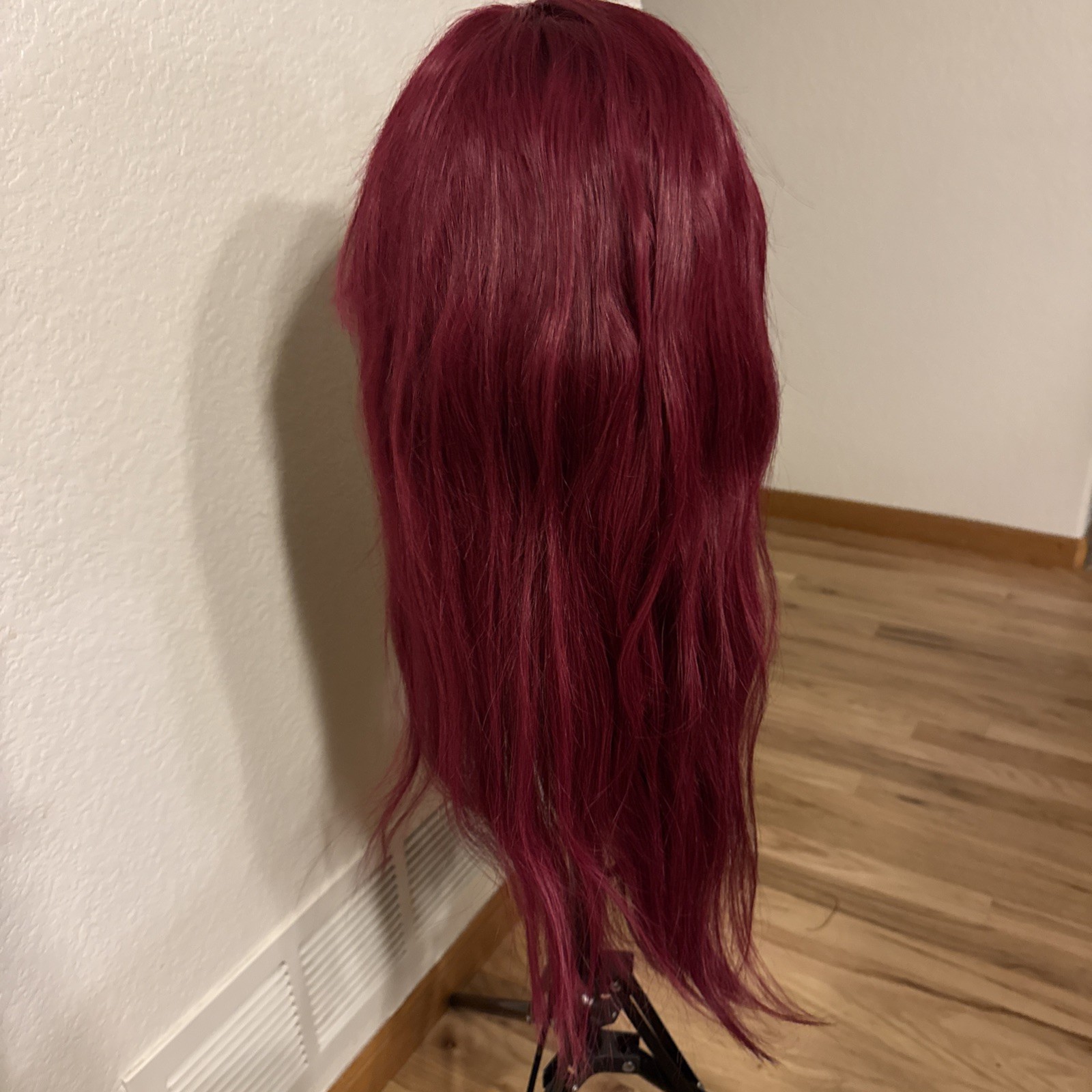 613 Human Hair Lace Cap Hard Front 24” Burgandy Very Soft. .