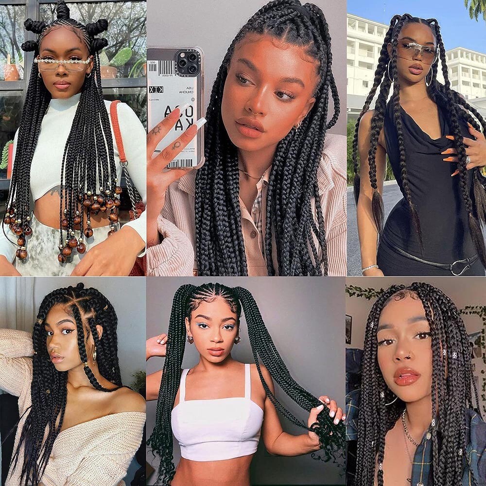 24in Long Thick Ombre Rainbow Jumbo Braiding Hair Extensions Synthetic Any Color