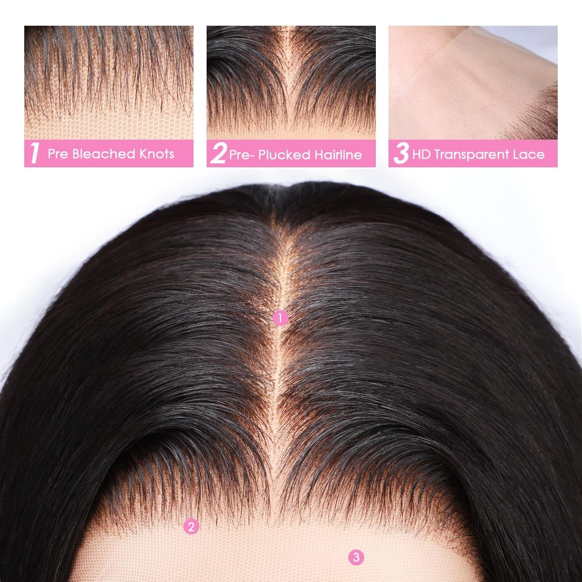 13×6 HD Transparent Lace Front Wigs Human hair Pre Plucked 180 Density Brazil…
