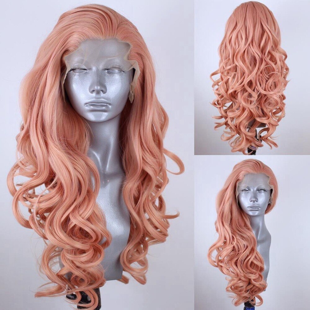 Long Deep Wave Hair Synthetic Lace Front Wig High Temperature Fiber Hair Wigs