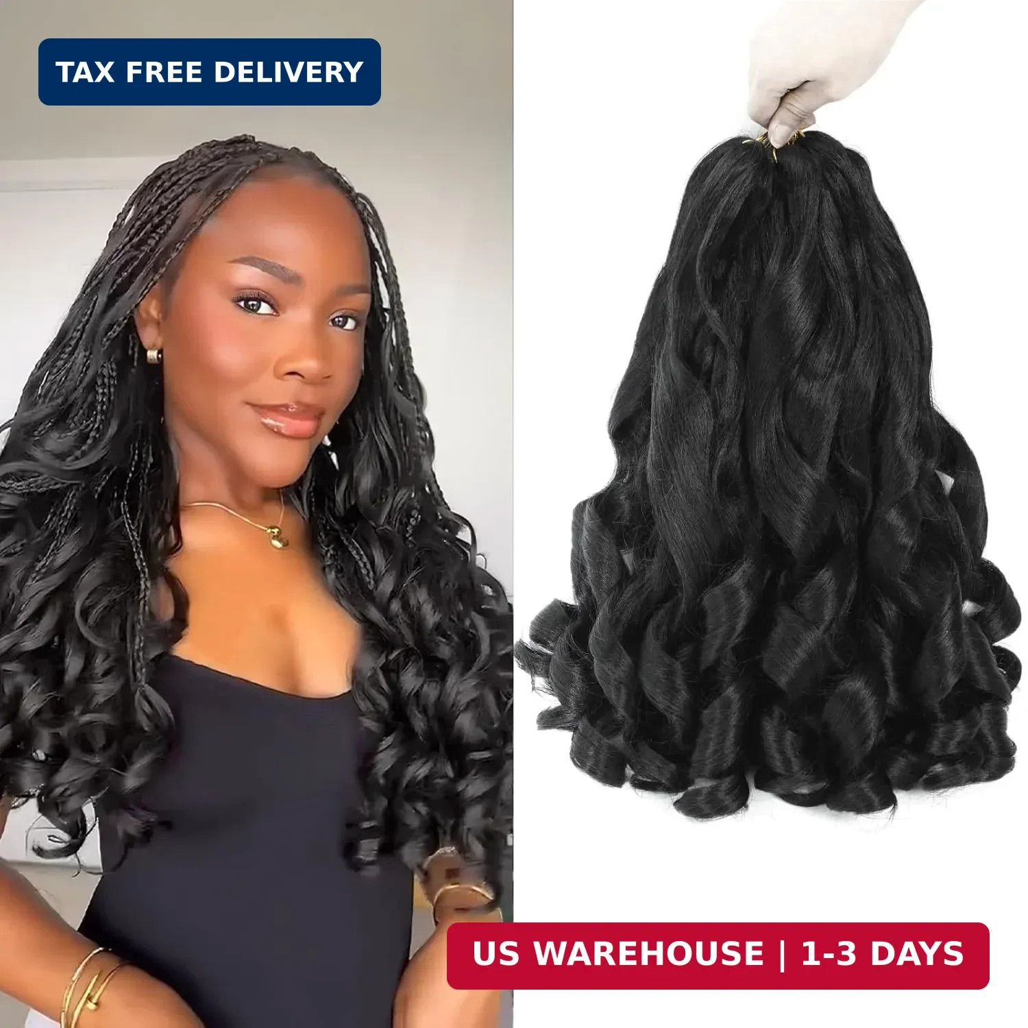 French Curl Braiding Hair 12 Inch 8 Packs Curly Braiding Hair Pre Stretched Synt