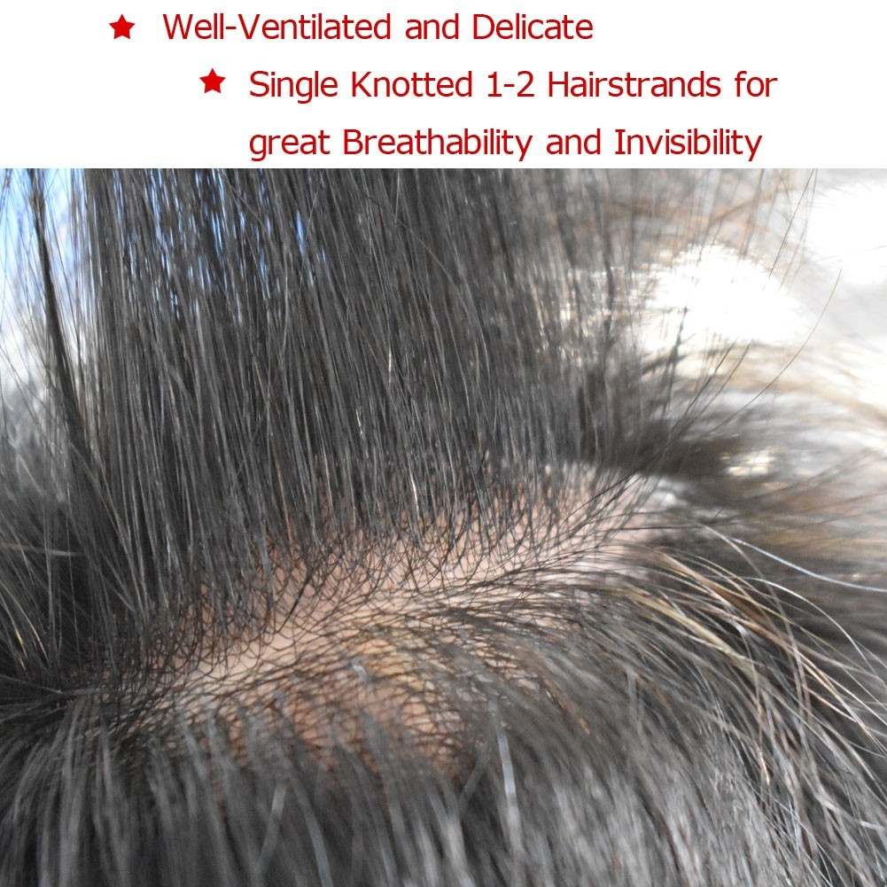 Invisible Ultra Thin Skin Mens Toupee Hair Replacement Poly Hairpiece PU Systems