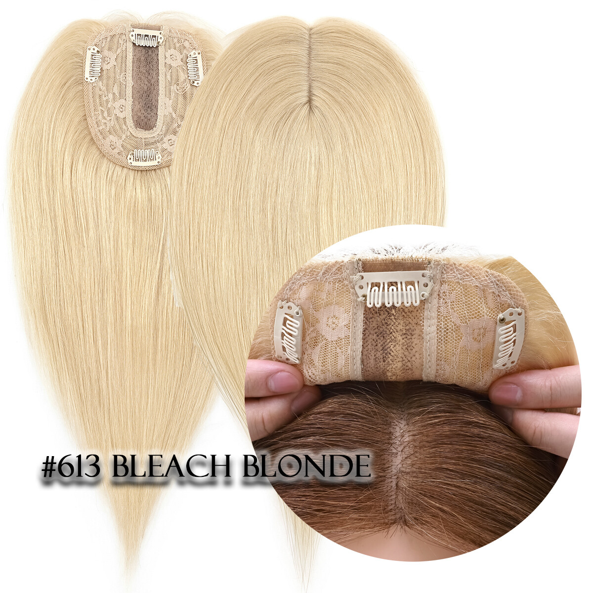 US CLEARANCE 100% Real Human Hair Clip In Top Topper Remy Piece Silk Base Toupee