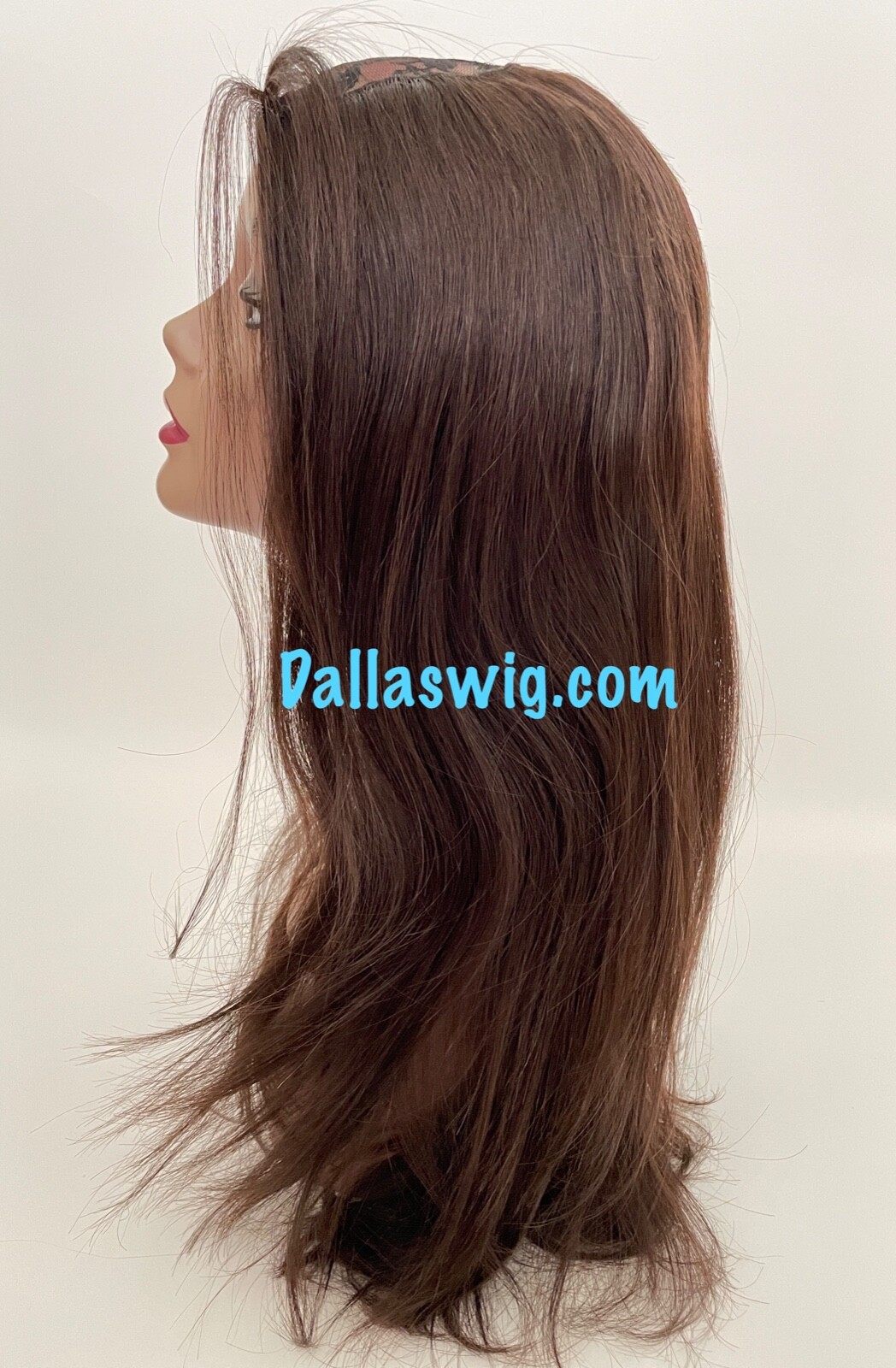 100% Human Hair Custom Halo Look Missing Crown V U Part 22″ Human Hair Wig
