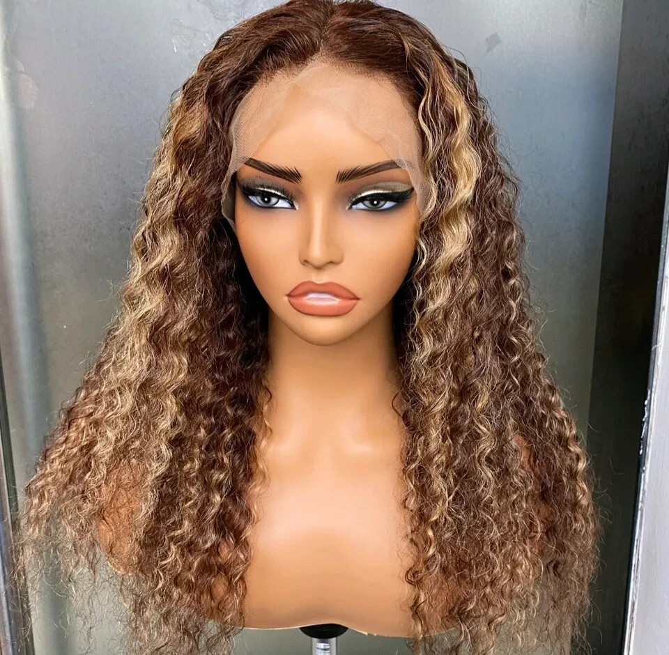 12A 20INCH BRAZILIAN LACE FRONTAL WIG 4/27# BALAYAGE PIANO DEEPWAVE 180% DENSITY