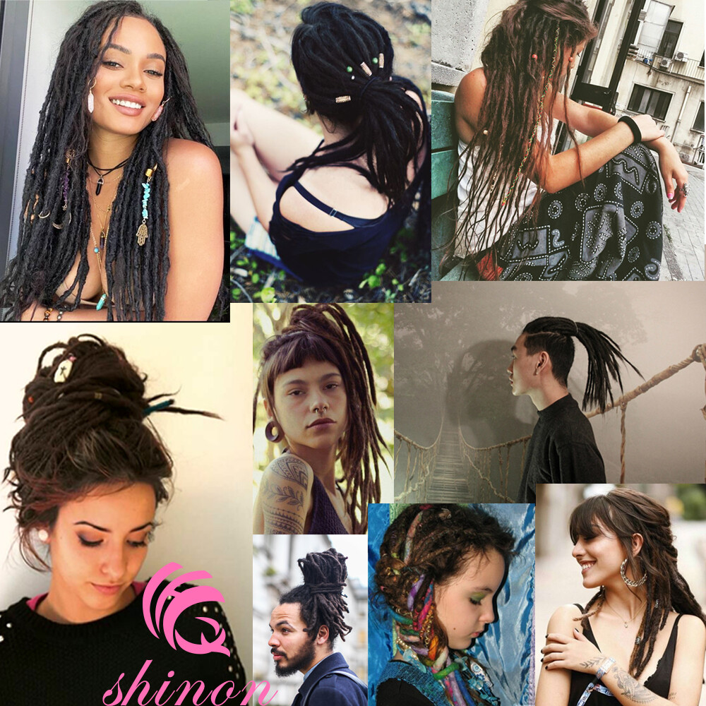 25PCS Handmade Dreadlocks Extension SE Dreads Reggae Dreadlocks Pre-looped Braid