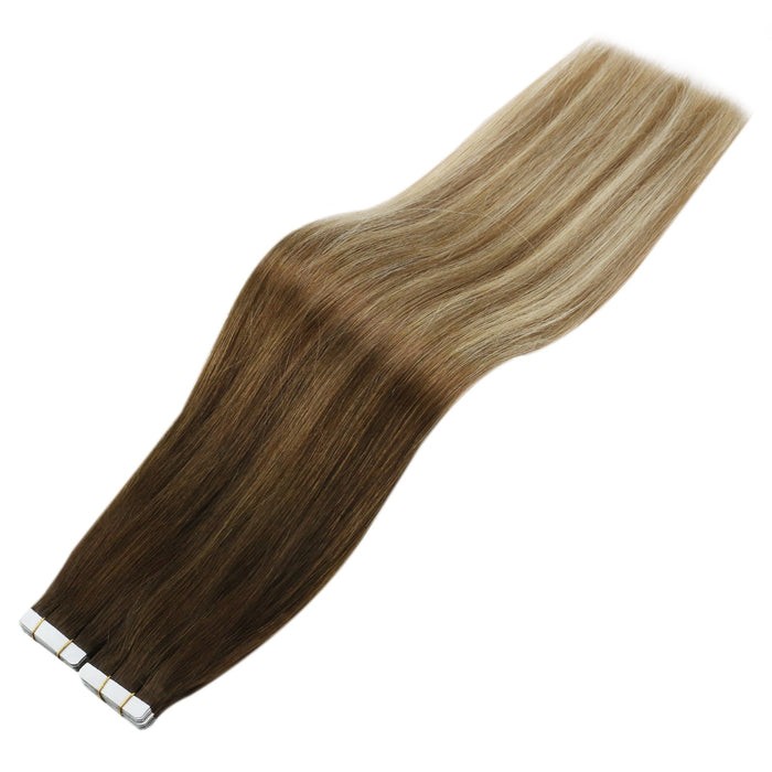 Sunny Hair TAPE-IN 20in Brown/Blonde Straight Human Hair Extensions TP_SUN 50G