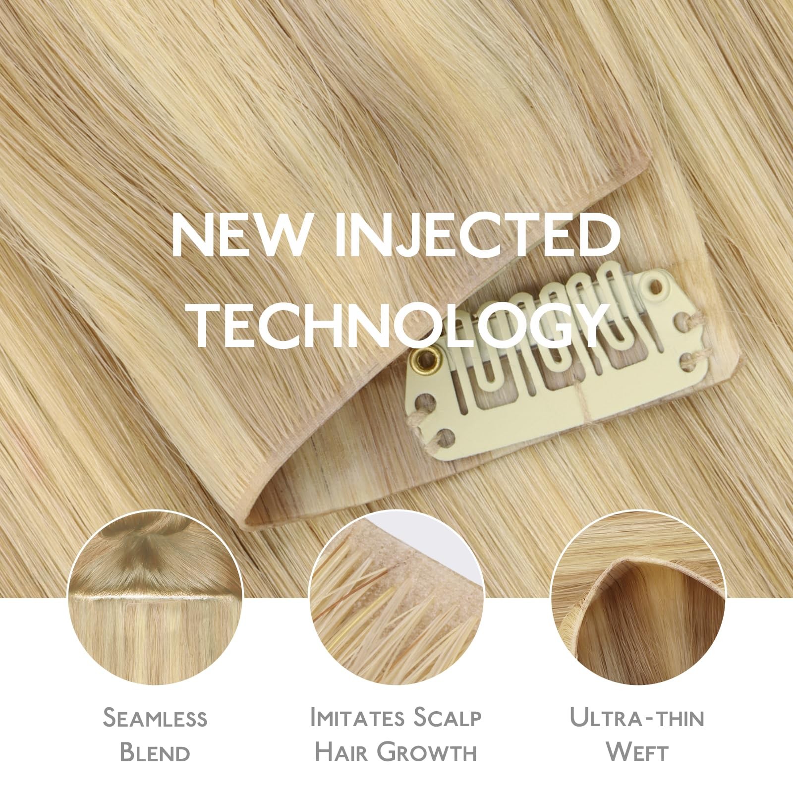 Wennalife Invisi Seamless Clip In Hair Extensions Real Human Hair 12 Inch 80G