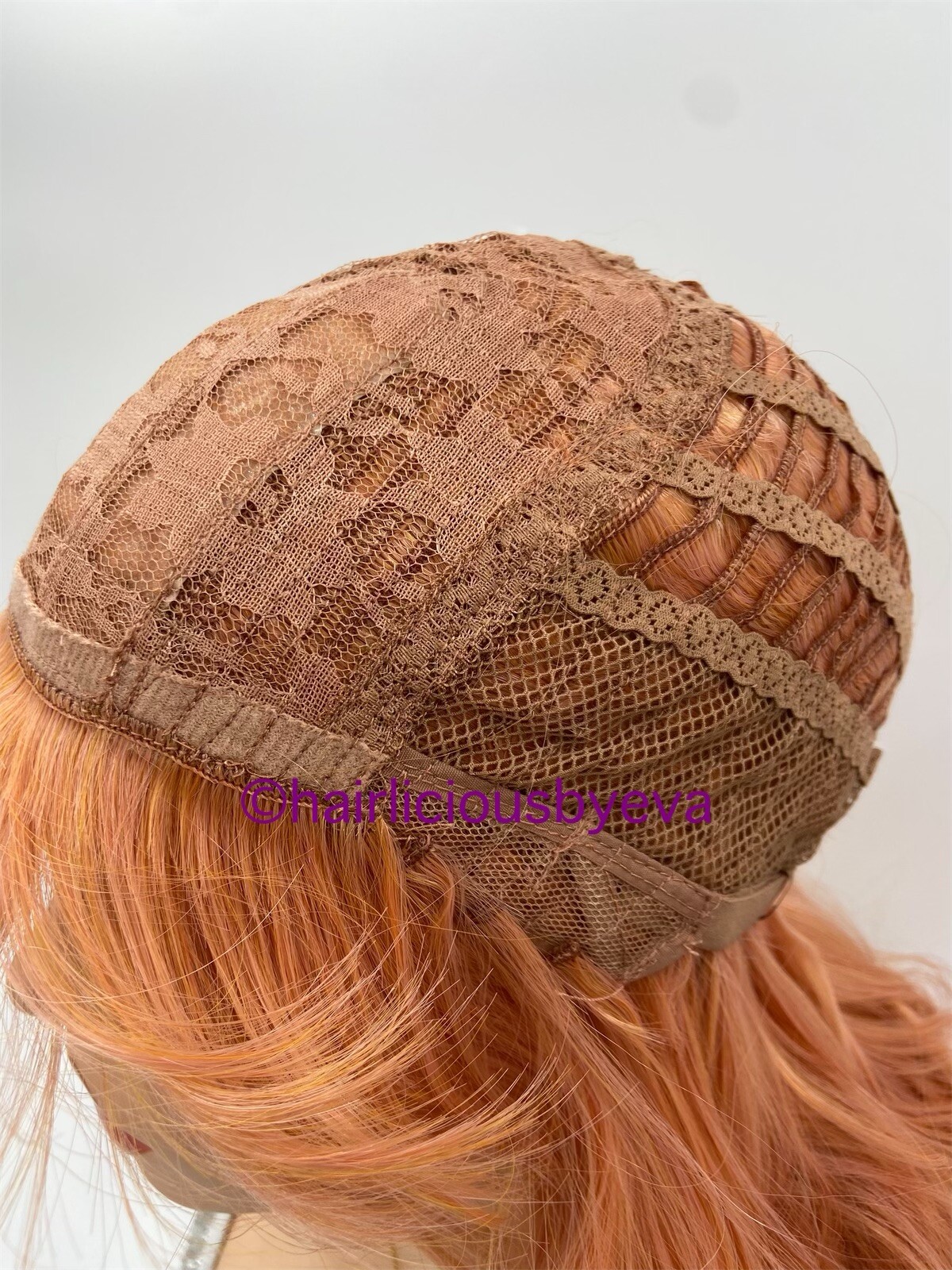 Rose Gold Pink Wig With Bangs Wavy 26 Inch Long Heat Ok