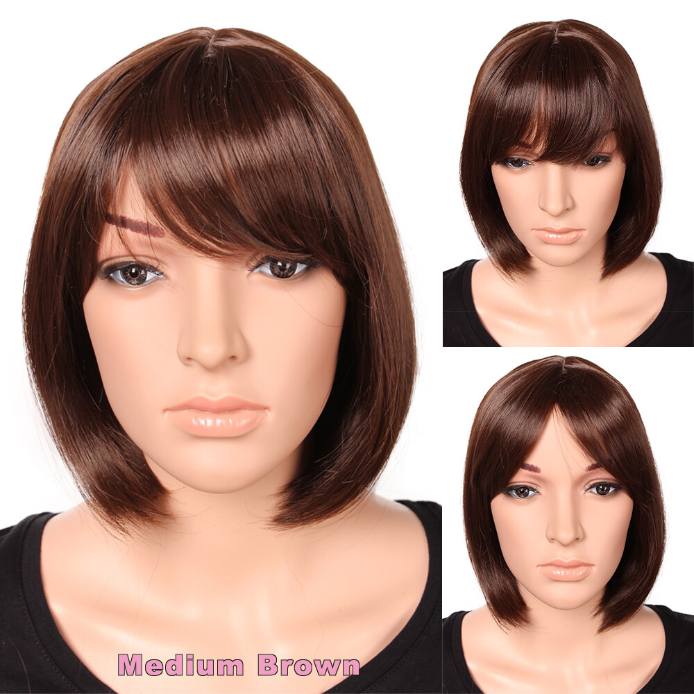 Clearance Ombre Black Grey Bob Style Wig Girls Cosplay Costume Wig Dark Root Yk4