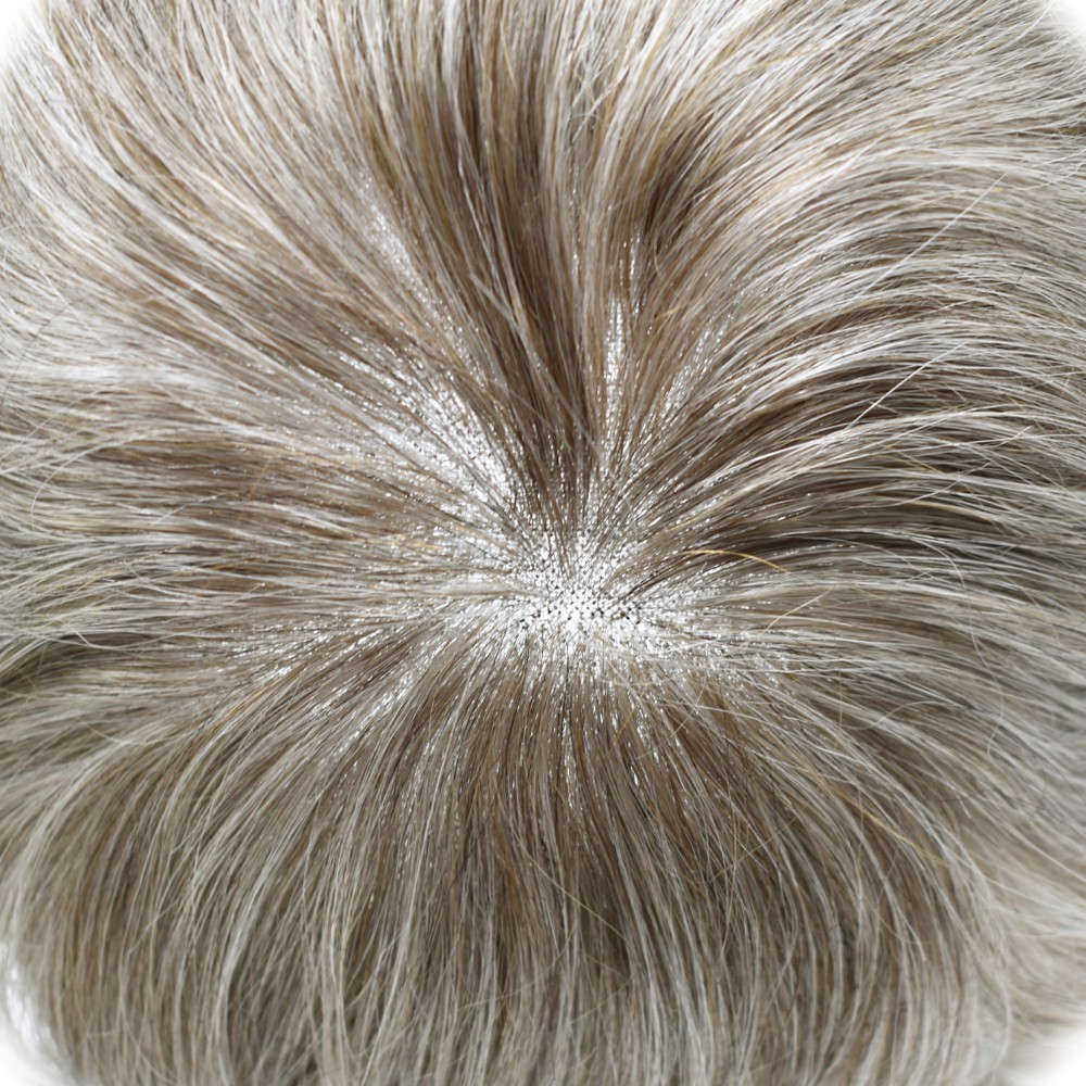 Mens Toupee Hairpiece Swiss Welded Mono Lace Wig for Men Hair System Replacement