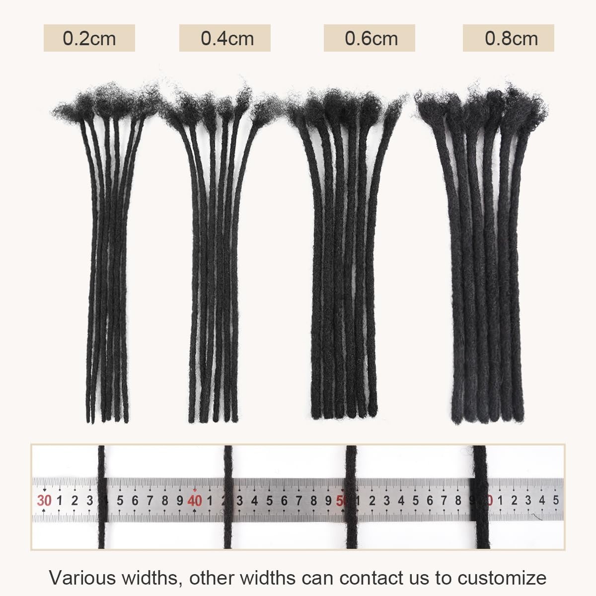 Originea Daixi 0.8Cm Width 18 Inch 20 Strands 100 Real Human Hair Dreadlock