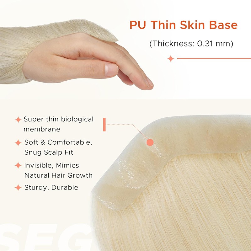 Mens Hair Replacement Ultra Thin Skin Toupee All Colors Hairpiece PU System Wigs