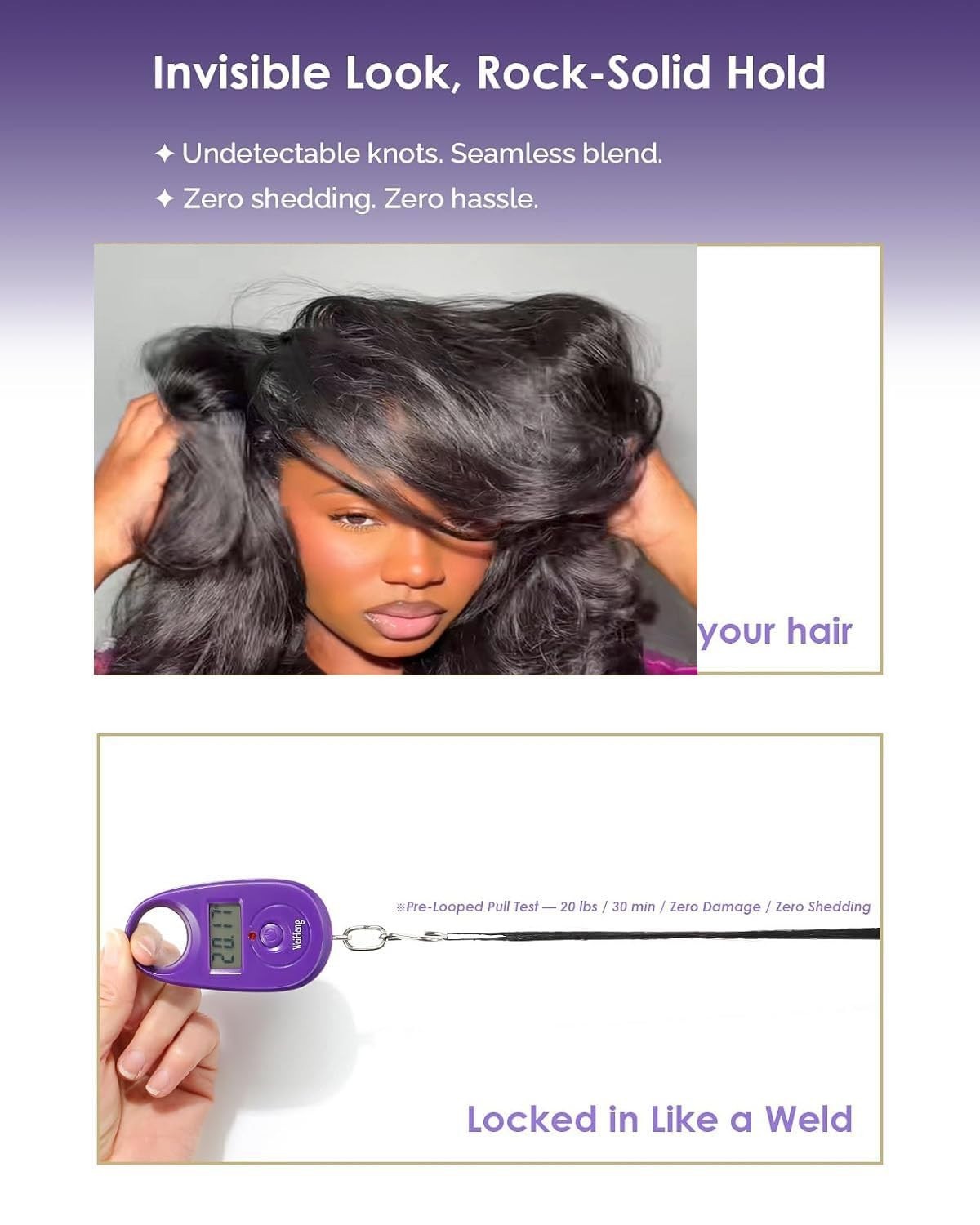 OiMiGO 20” Human Crochet Hair Extensions Color: #1B YK | Size: 20 Inch