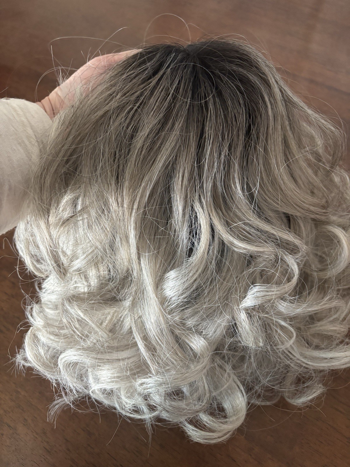 Luxury Lace Front Free Part Stunning Salt & Pepper /Silver, Blonde Synthetic Wig