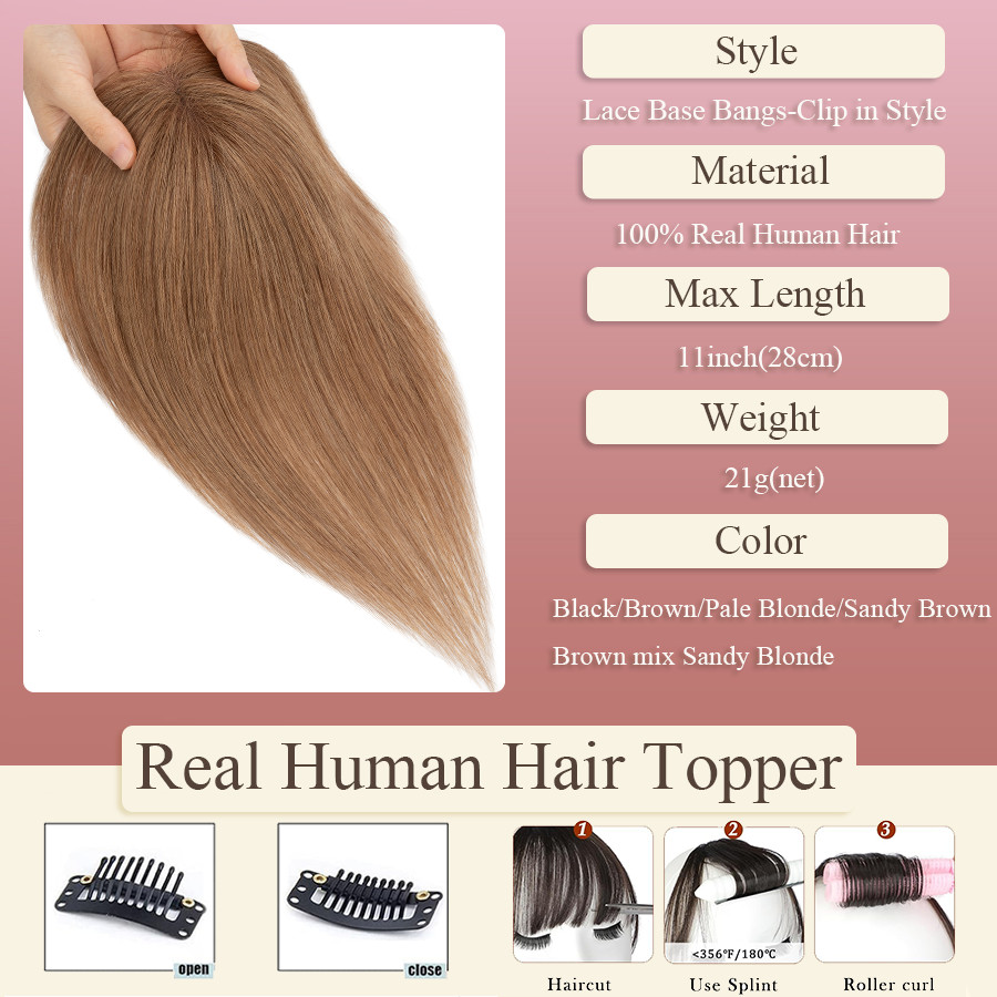 8×11 Lace Invisible 100% Human Hair Hairline Topper for thinning/White Wig Lady