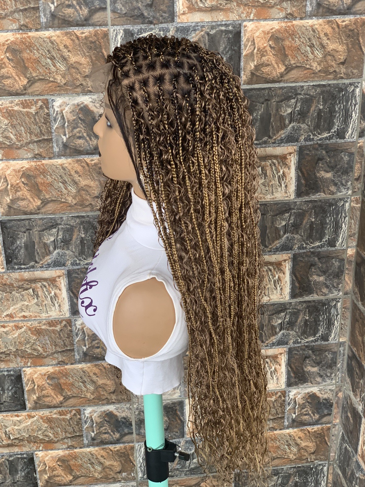 Tangle Free Boho Knotless Braided Wig Box braids Full lace braids wig Senegales