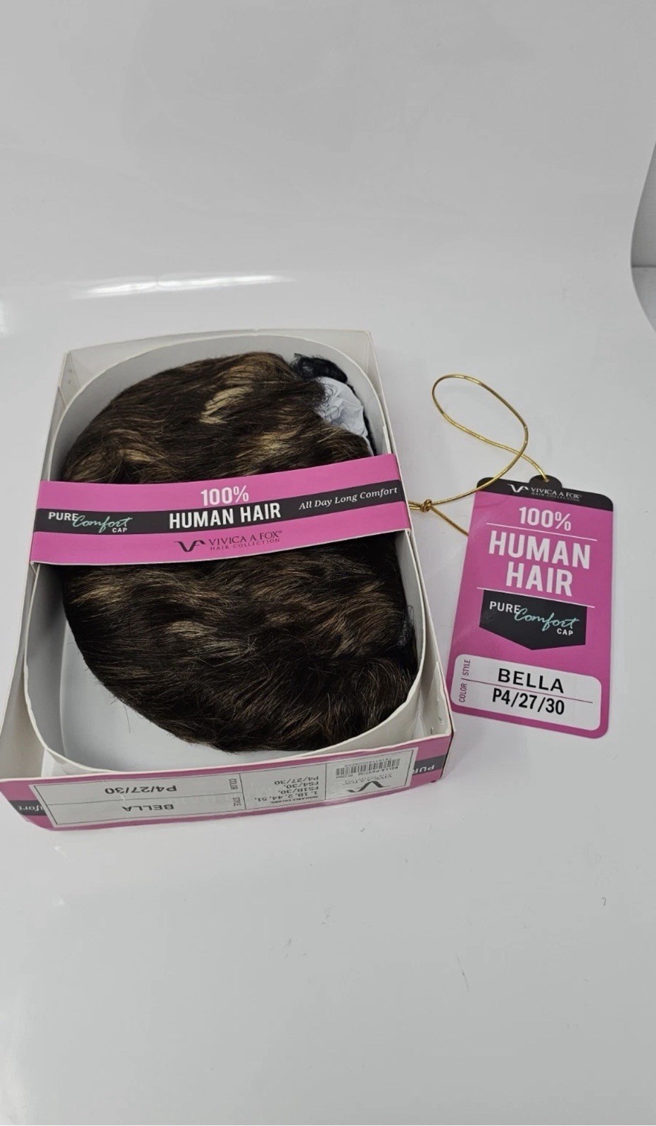 Vivica A. Fox BELLA Human Hair Pure Comfort Cap Wig Color P4/27/30