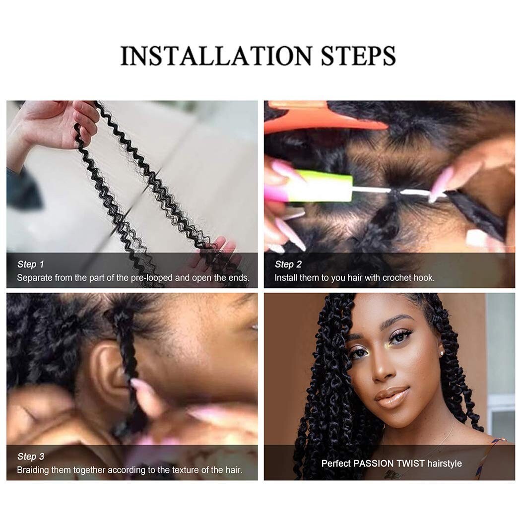 LOT 6 18″ Passion Twist Hair Water Wave Crochet Braids 18″ LOT Braids NEW