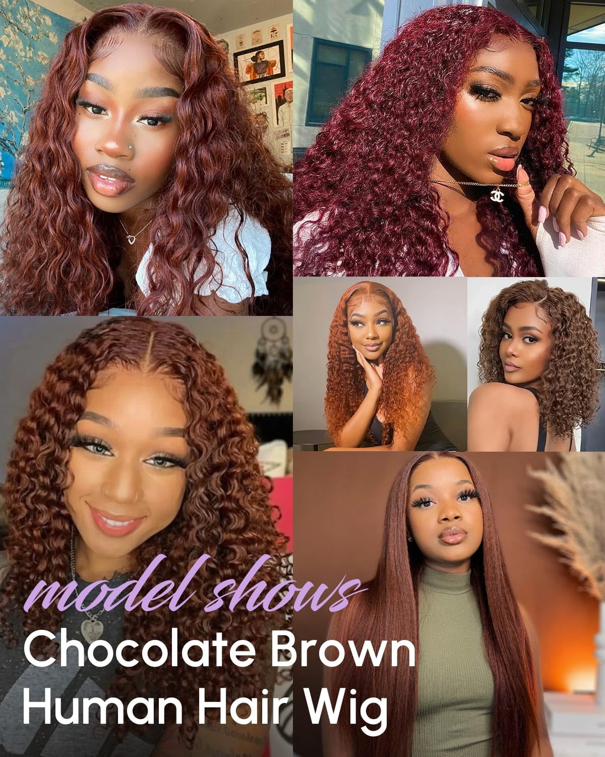 Finsa 14 Inch Chocolate Brown Lace Front Wig Human Hair 13X6 200 Density Deep