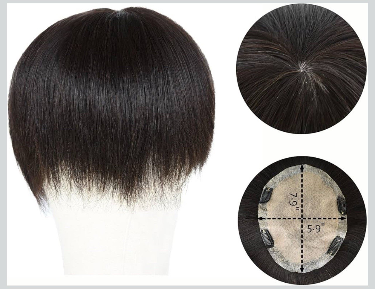 Hand Tied Lace/Slik Base with Biological Scalp Toupee Human Hair Extension Clip