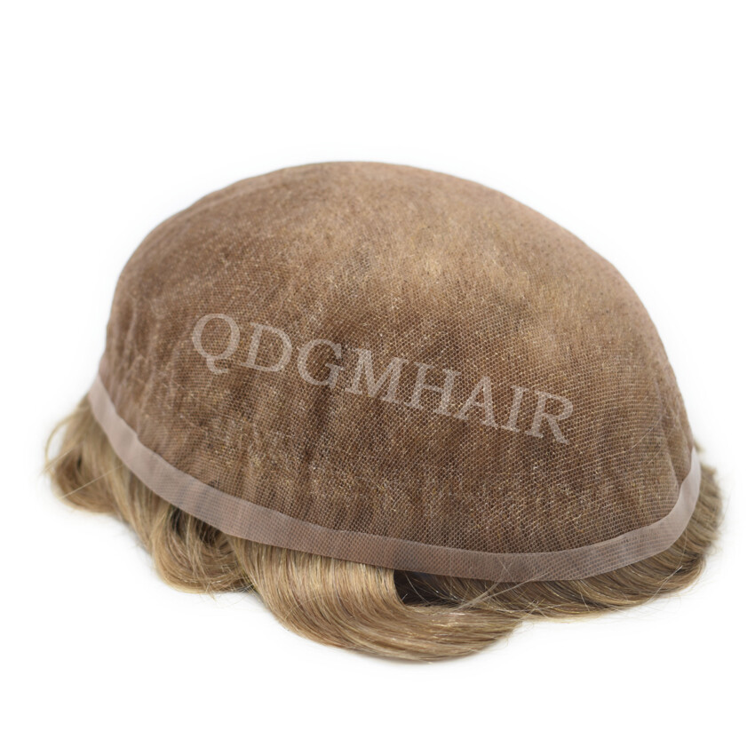Mens Toupee Full French Lace Hairpiece All Lace Hair Replacement System Natural