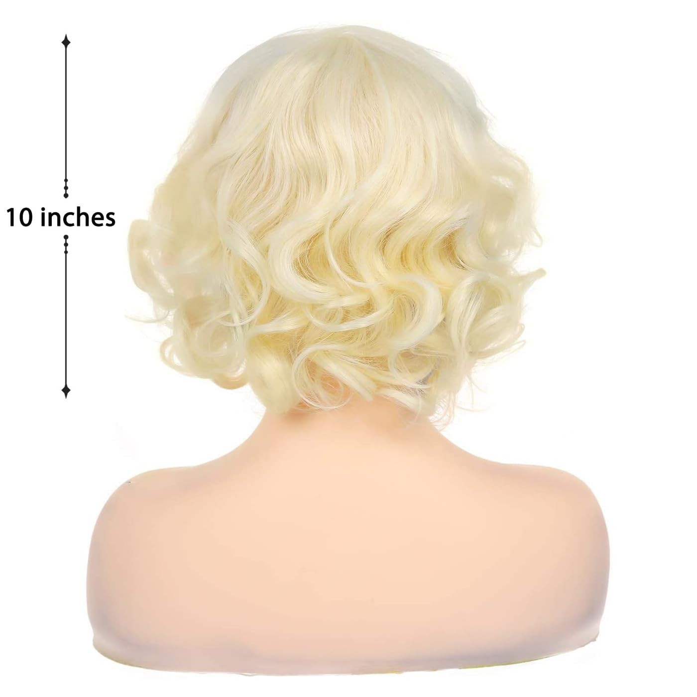 1920s Short Curly Blonde Wig woman synthetic costume hair cosplay actress stage