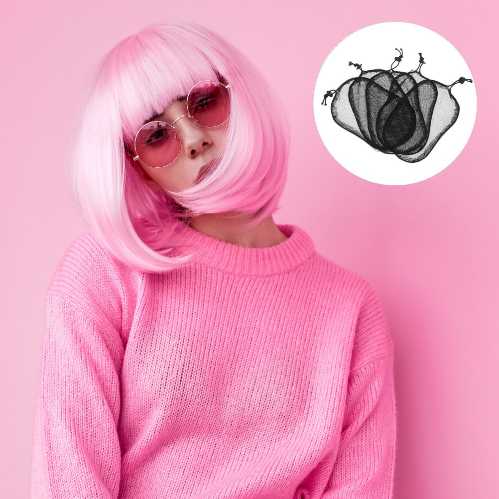 10 Pcs Ponytail Wig Cap with Elastic Drawstring Hair Netting for Wigs Bun