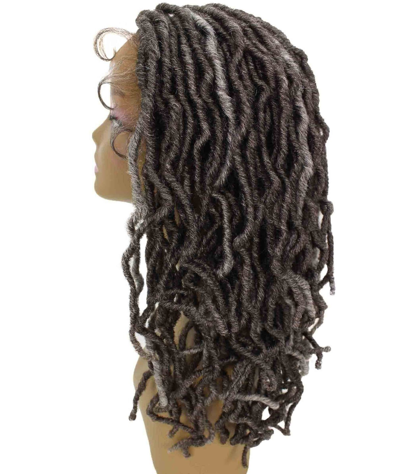 LUXLUXE Dara Curly Dara 22 in Long Dara 4X4 Hand Tied Lace Braid Braided Wig