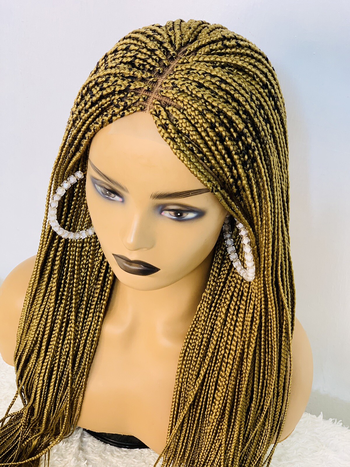 Box Braided Wig For Black Women, Braided, Box Braids, Human Hair, Synthetic