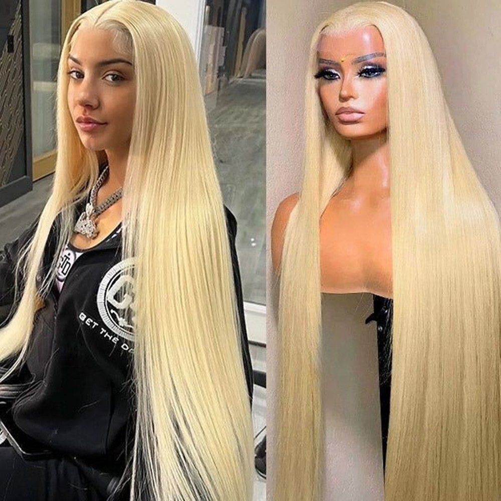 Women 613 Blonde Wig Lace Front Wigs Synthetic Heat Resistant Long Straight 30”