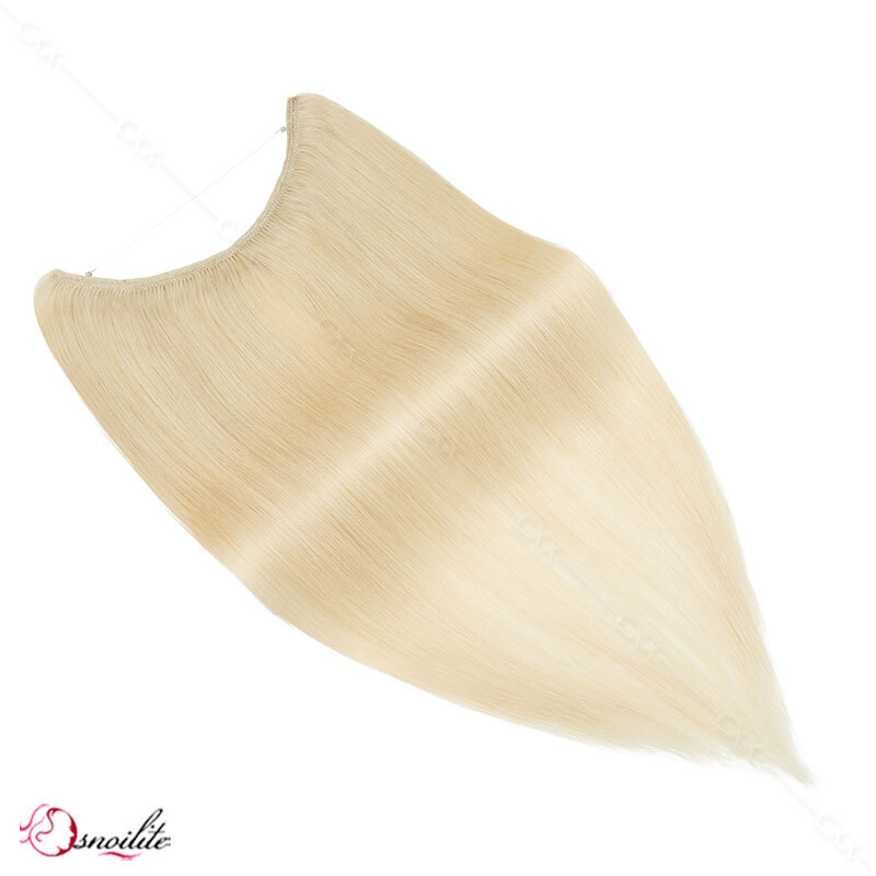 THICK Remy Human Hair Extensions Headband Invisible Hidden Wire Line with Clips