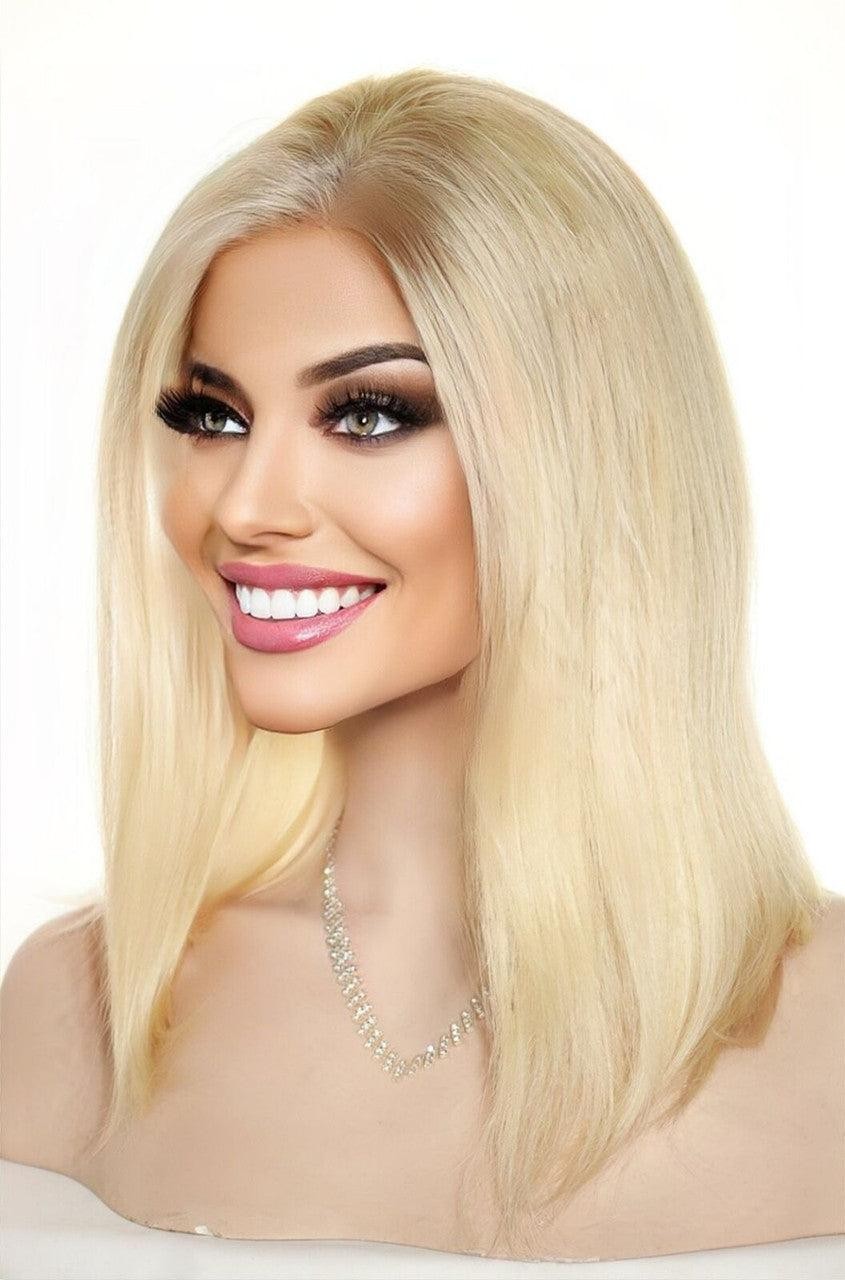 BRAZILIAN Remi Human Hair 4X4 Silk Base Lace Front GOLDEN BLOND 1378