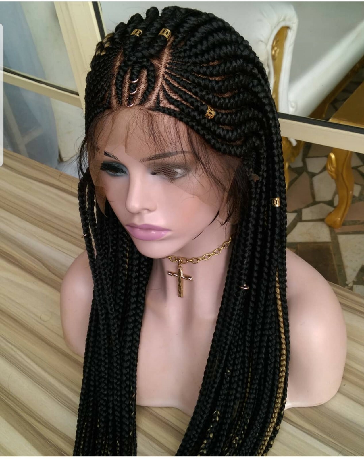 Braided wig: Handmade Braids Cornrows wig,PRE-ORDER ONLY.2-3WEEKS. Location USA