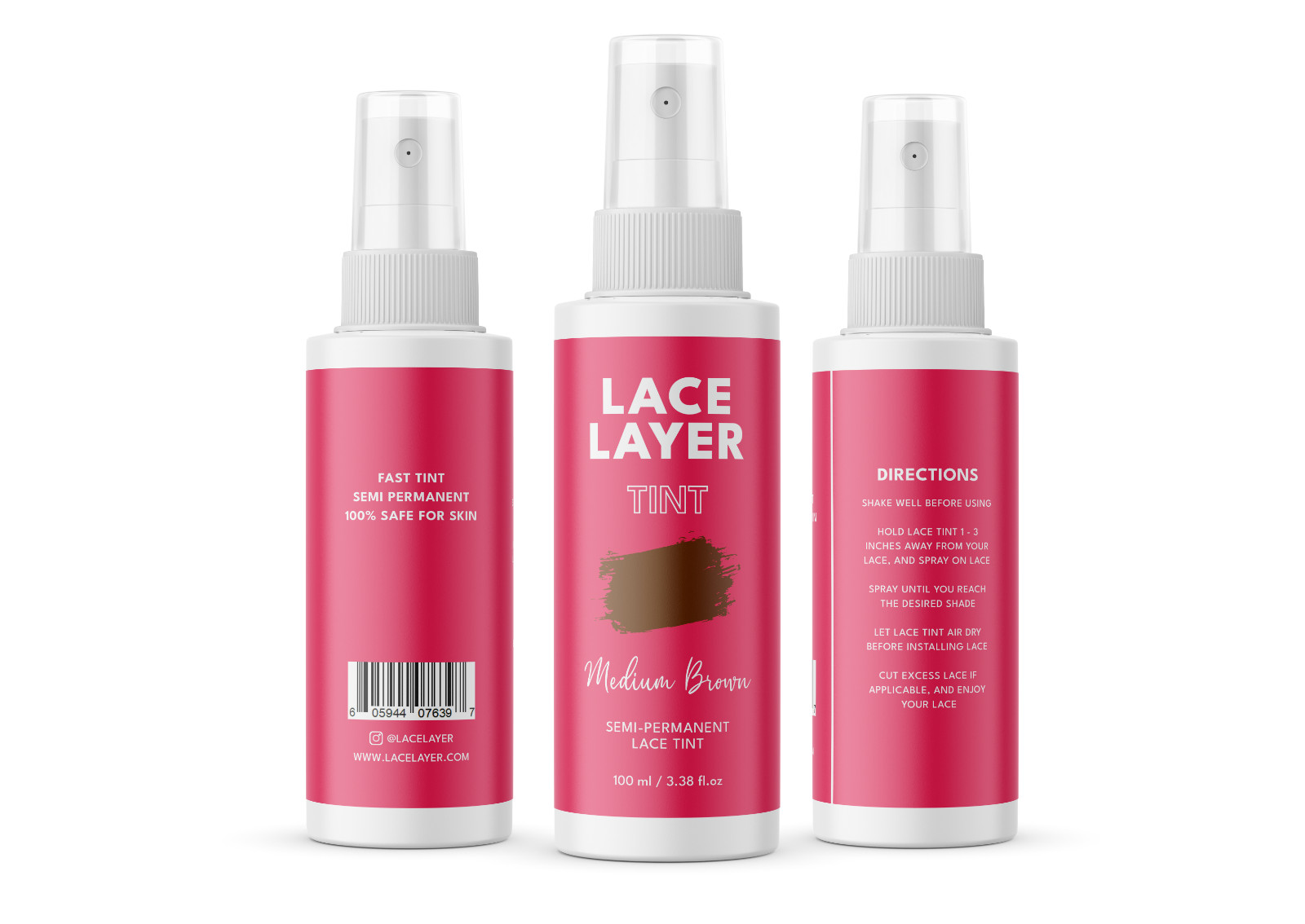 Lace Layer Lace Tint Spray for Lace Wigs Water Resistant Natural Look – 3.38 oz