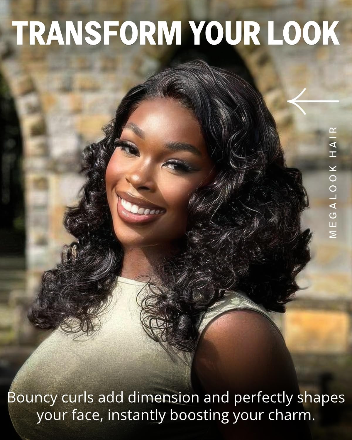 Bouncy 18″ Curly HD Lace Closure Wig – 220% Density, Pre-Plucked & Glueless