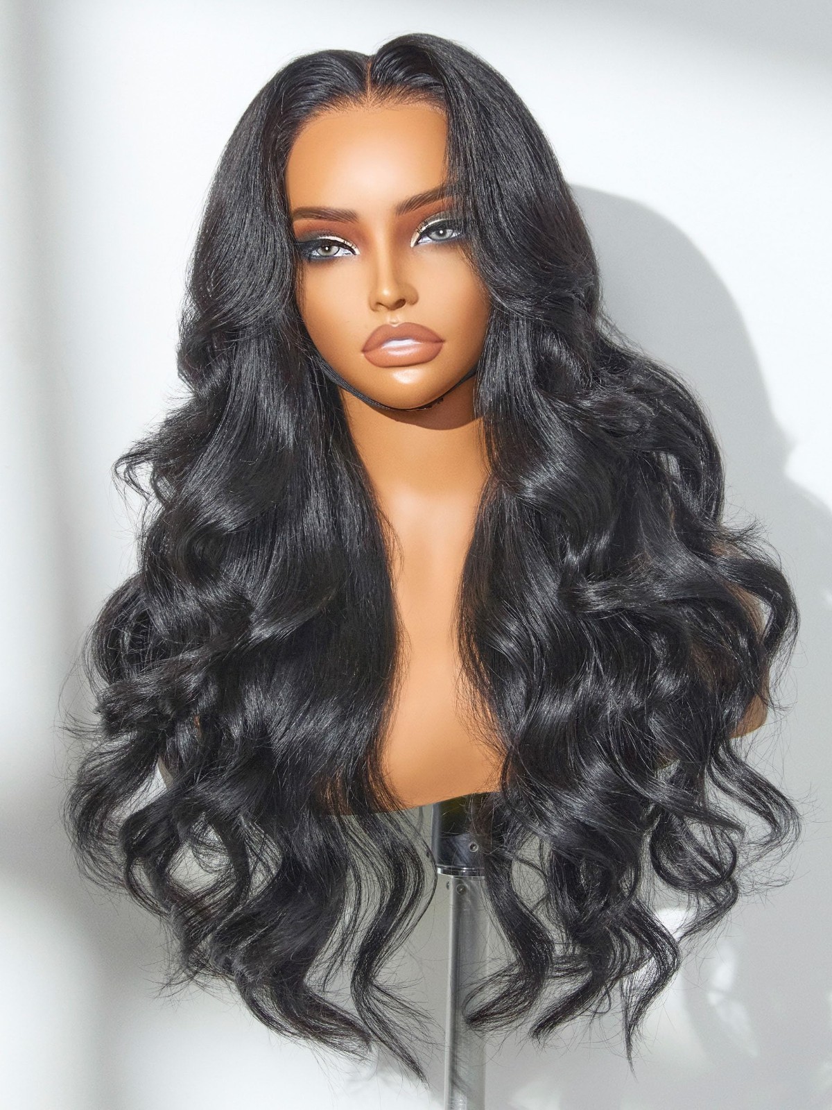 Loose Body Wave 5×5 Lace Front Wig – Glueless, Pre-Plucked, Long Black Human Hai