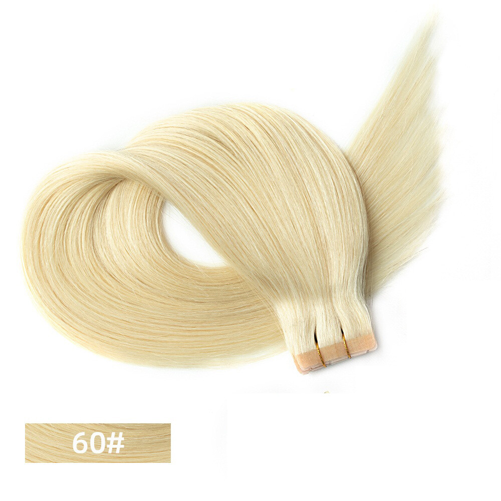 Invisible Tape in 100% Remy Human Hair Extensions Fusion Hair SLIVER Grey 50g