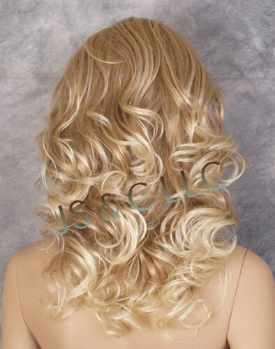 Strawberry Blonde mix Big Curly Wavy Glamorous New Wig w Bangs BL 27-613