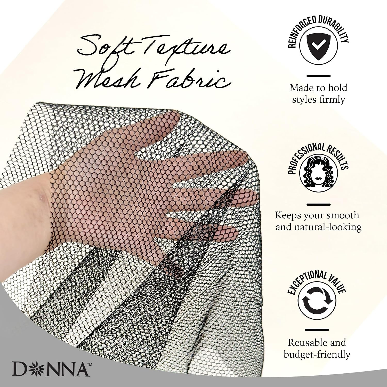 Deluxe Soft Weaving Net 17.5″ × 26″ – Triple Helix Structure Hair Net for Sew-In